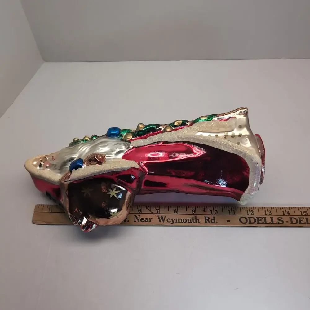 Midwest of Cannon Falls Mercury Glass Santa Figurine Toy Bag Christmas 13